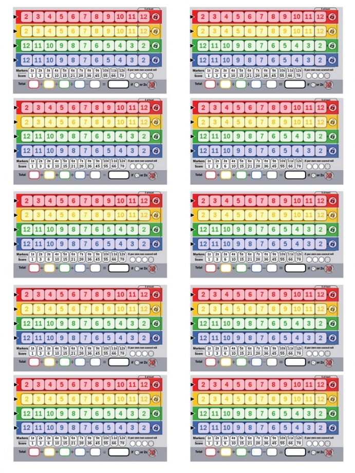 Free Printable Qwixx Score Qwixx Game Sheets FREE Printable A Z