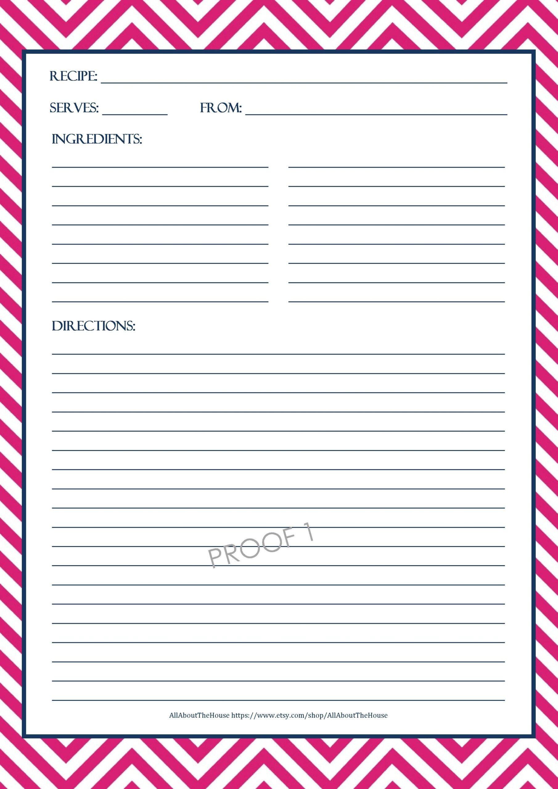 Free Printable Recipe Templates 8X11 Lazine Free Printable Recipe 