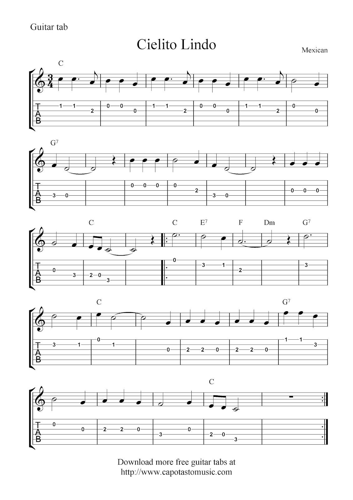 Free Printable Sheet Music For Guitar Printable Music Vrogue
