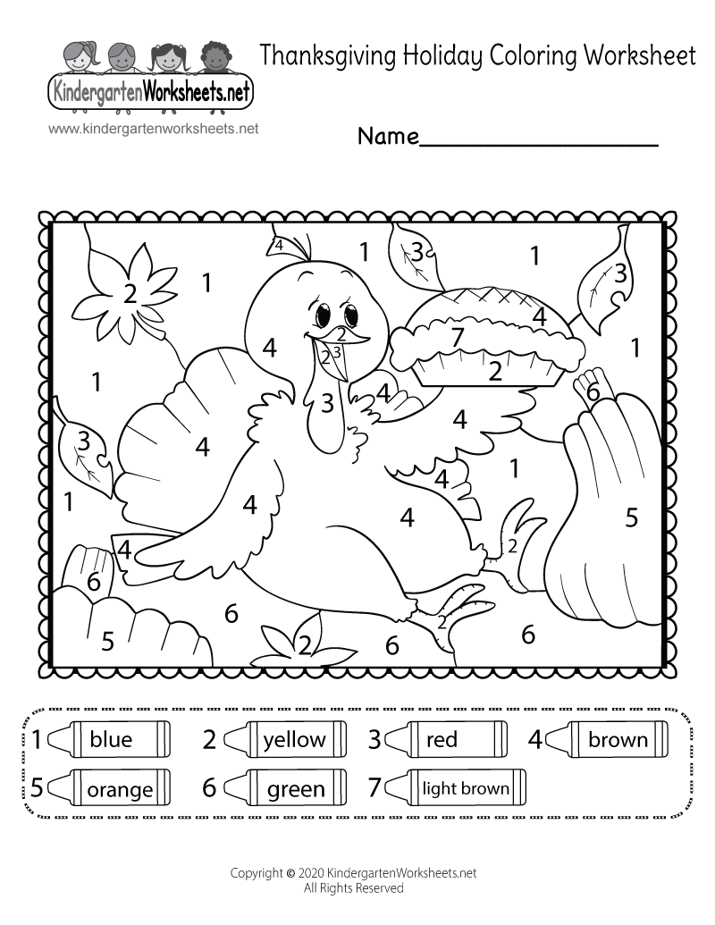 Free Printable Thanksgiving Color By Number Worksheet