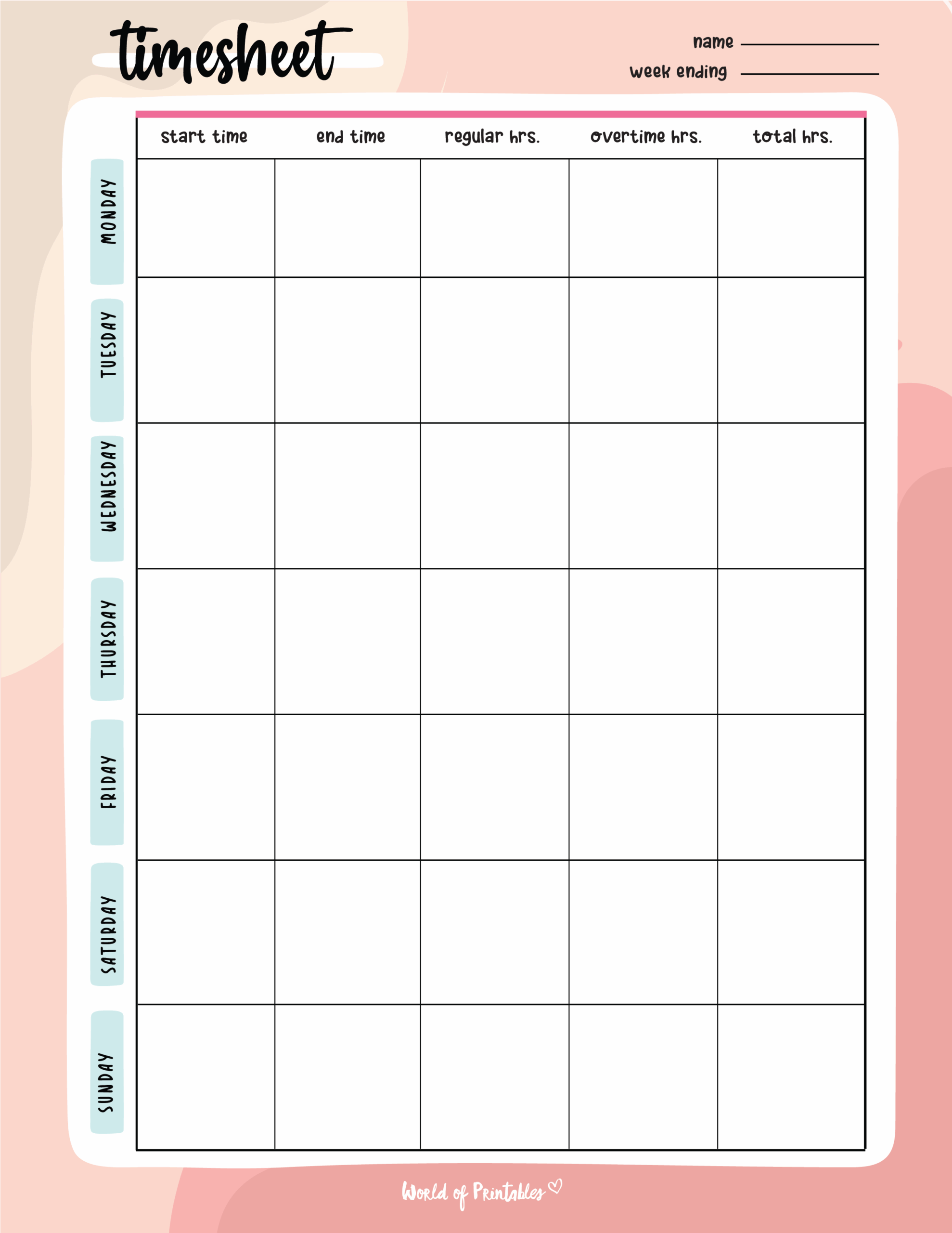 Free Printable Time Card Sheets Printable Form Templates And Letter
