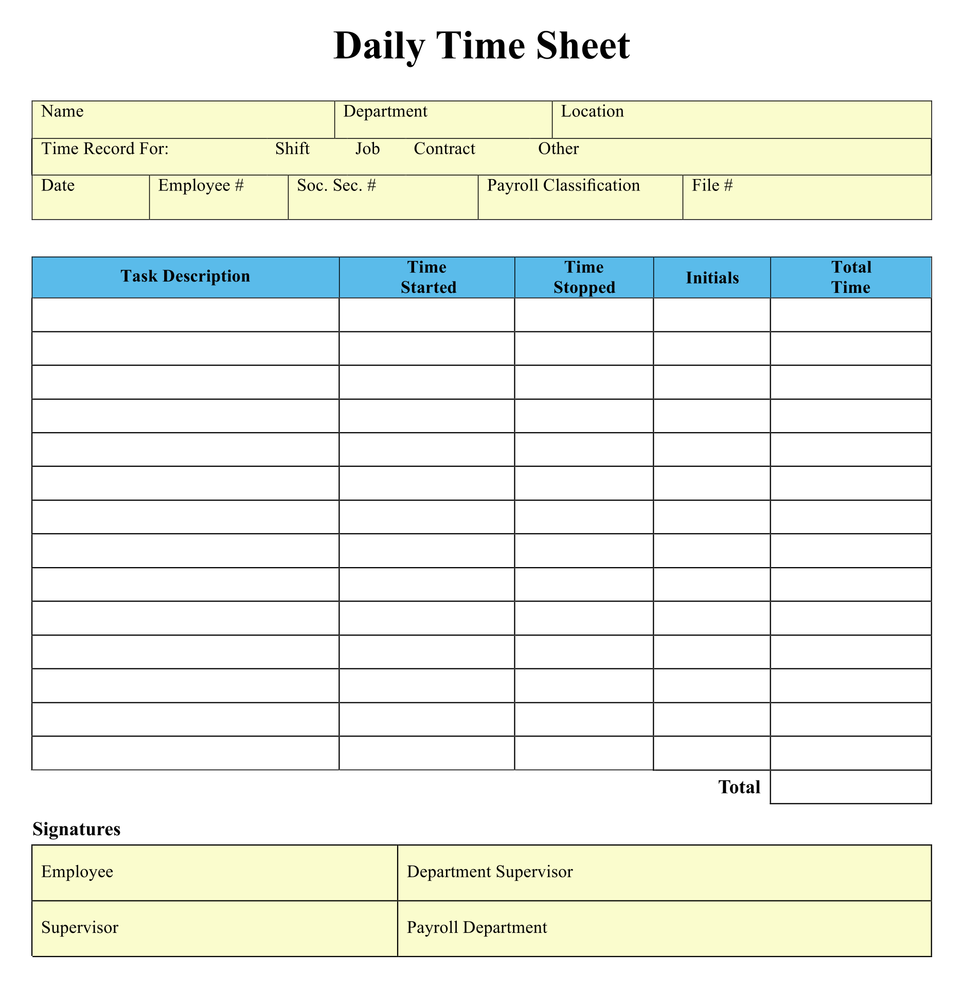 Free Printable Time Sheet Template Printable Free Templates