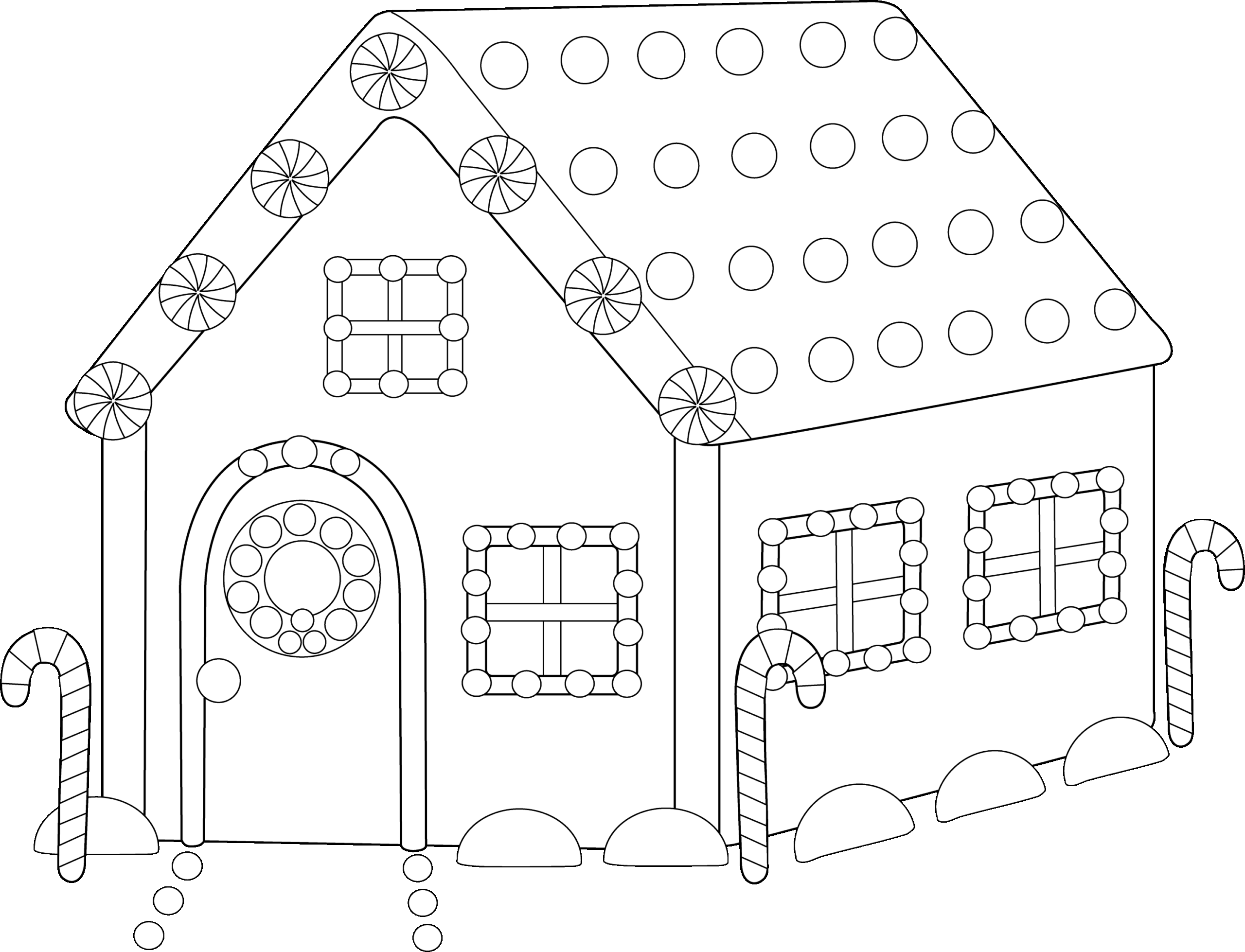 Gingerbread House Coloring Page Free Clip Art
