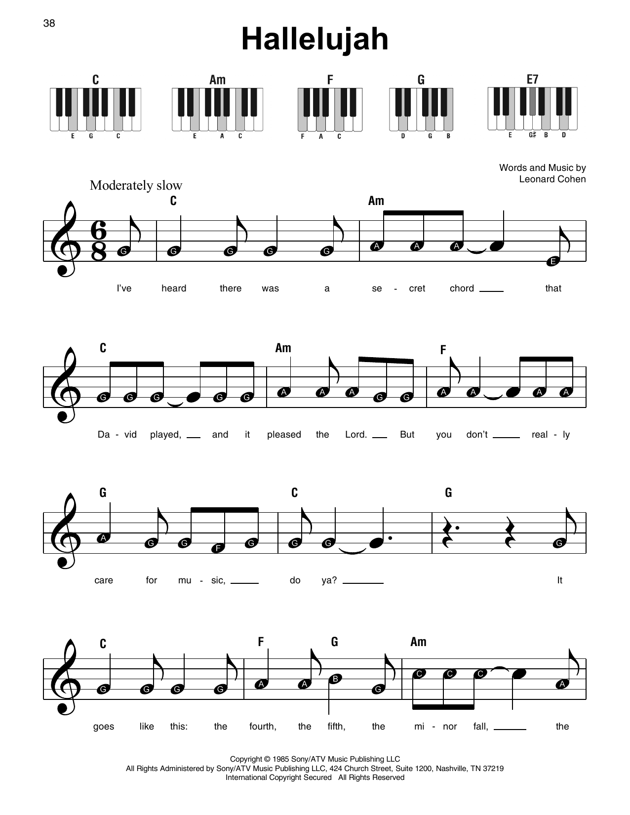 Hallelujah Piano Sheet Music Printable Free Printable Word Searches