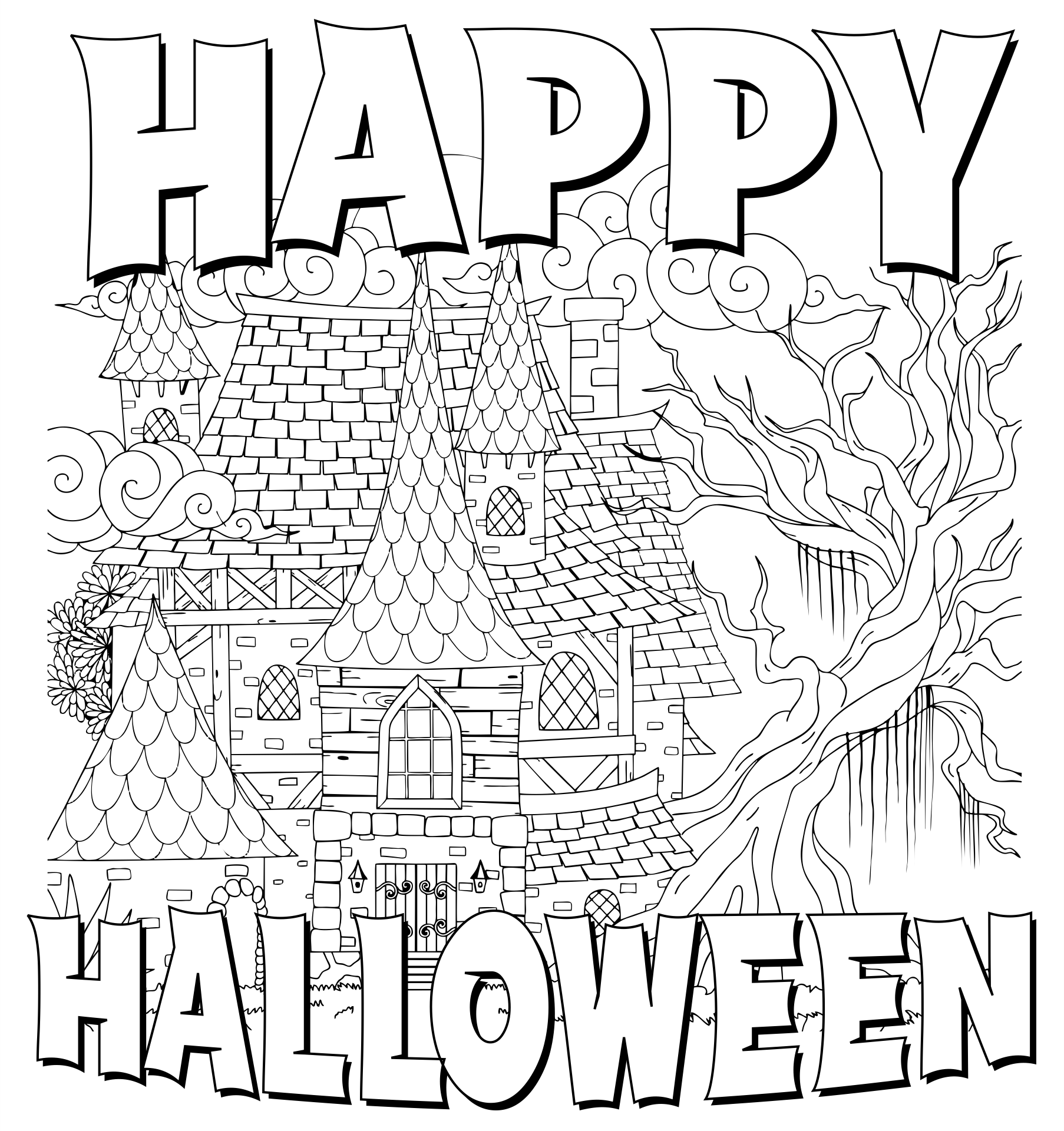 Halloween Coloring Pages For Adults 15 Free PDF Printables Printablee