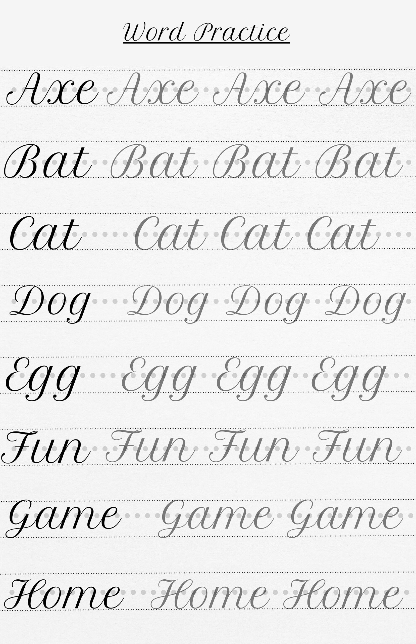 Handwriting Practice Sheets Printable