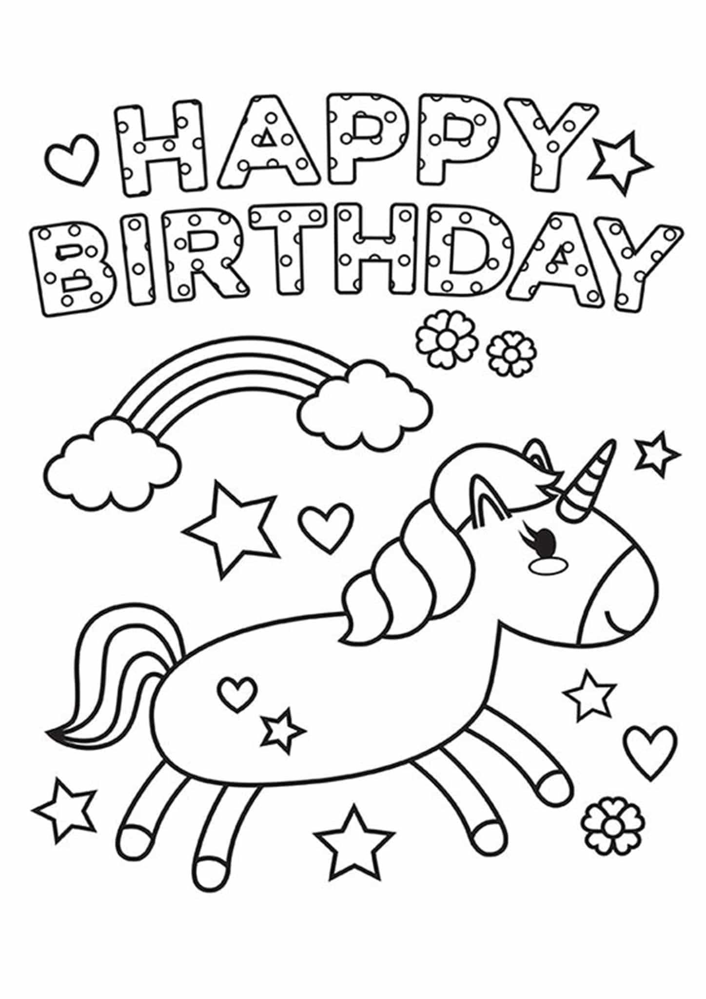 Happy Birthday Printable Coloring Page