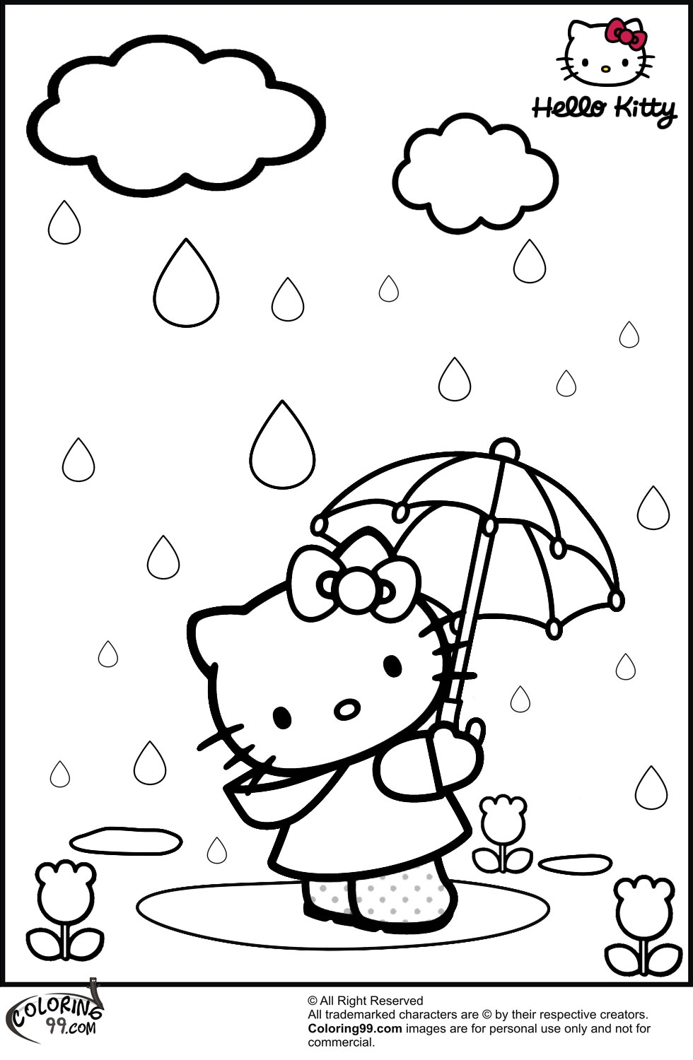 Hello Kitty Coloring Pages All Characters Printable