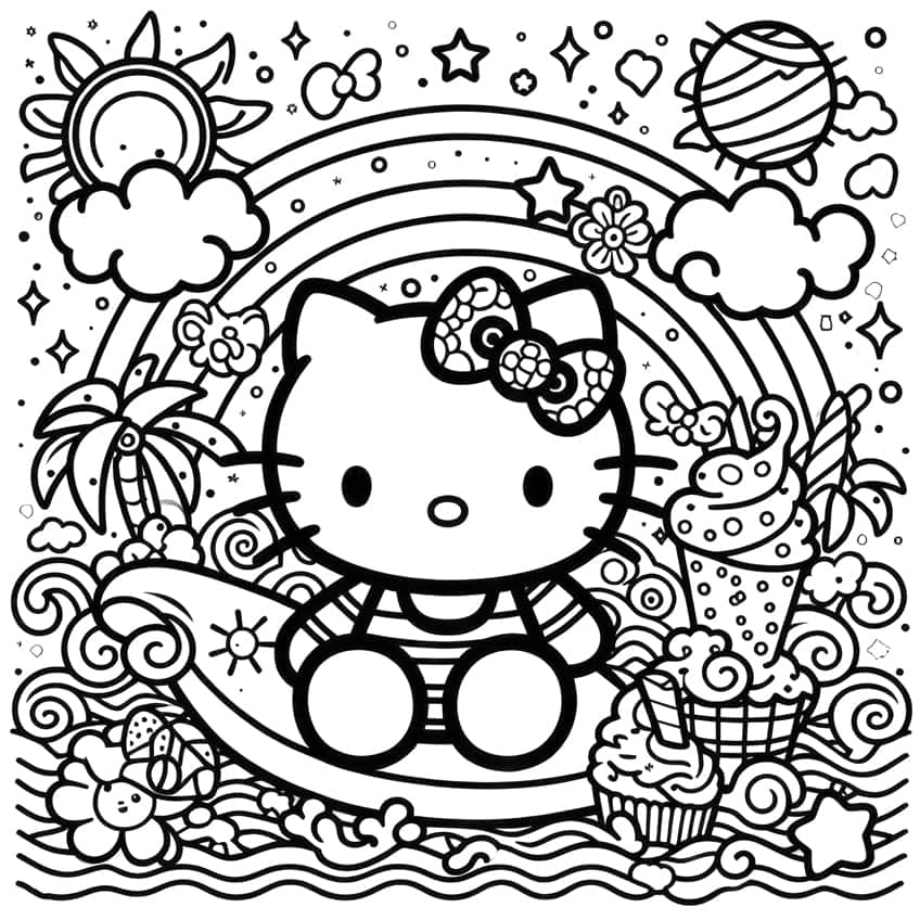 Hello Kitty Printable Coloring Sheets Free Coloring Sheet Printables