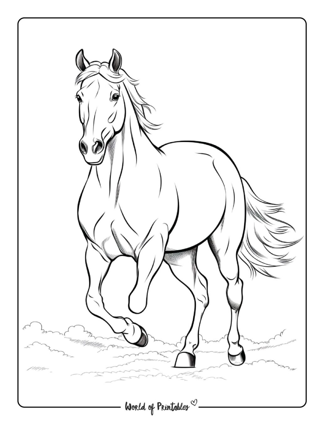 Horse Coloring Pages For Kids Adults World Of Printables