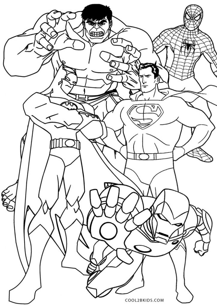 Kid Superhero Coloring Sheets