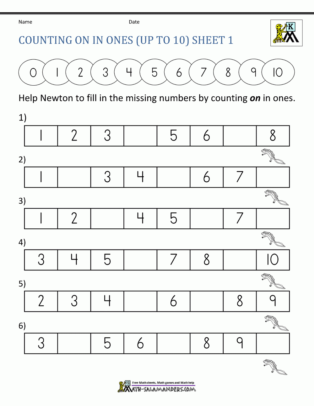 Kindergarten Math Printables Sequencing To 15