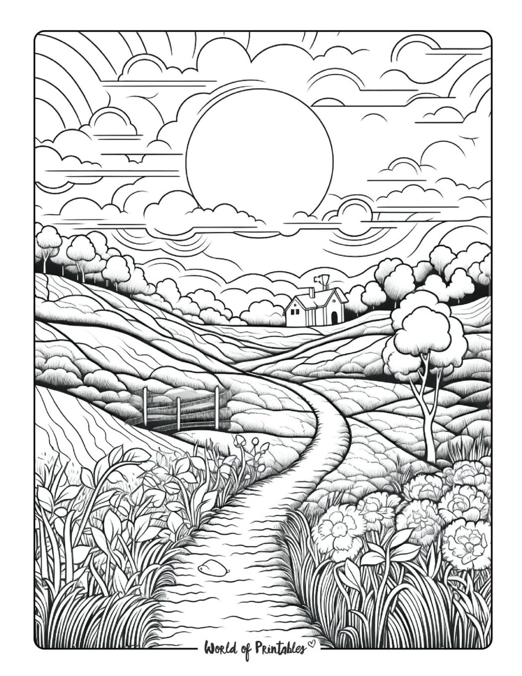 Landscape Coloring Pages World Of Printables