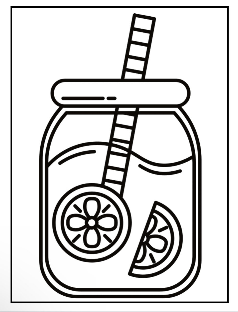 Large Food Printable Coloring Sheets Easy And Bold Craft Cut Outs Etsy