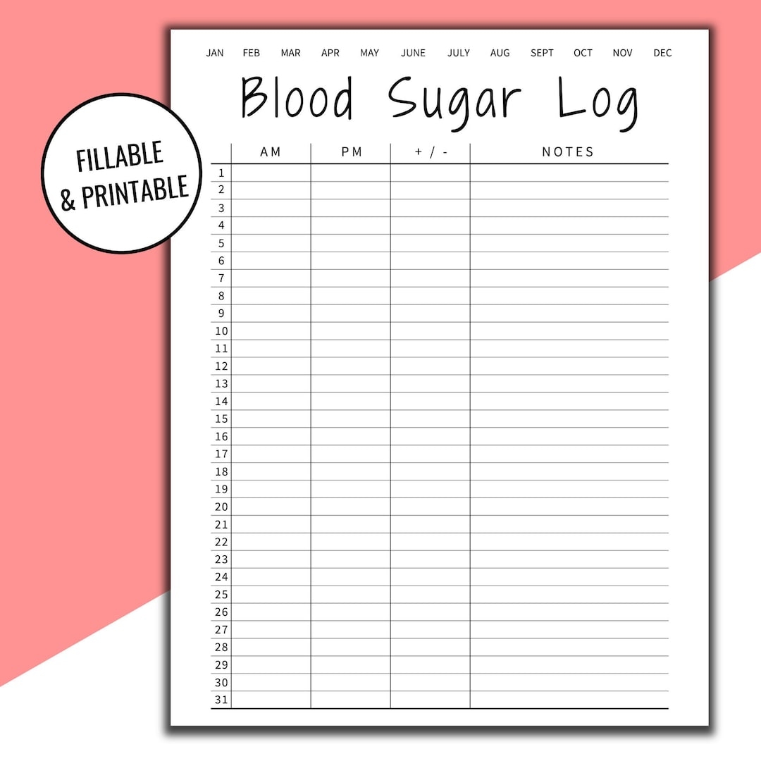 Large Print Free Printable Blood Sugar Log Sheet Prin Vrogue co