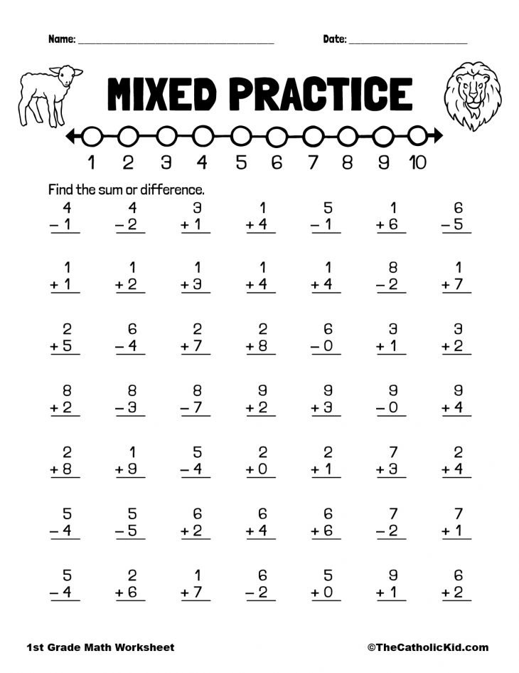 Math Printables 1st Grade