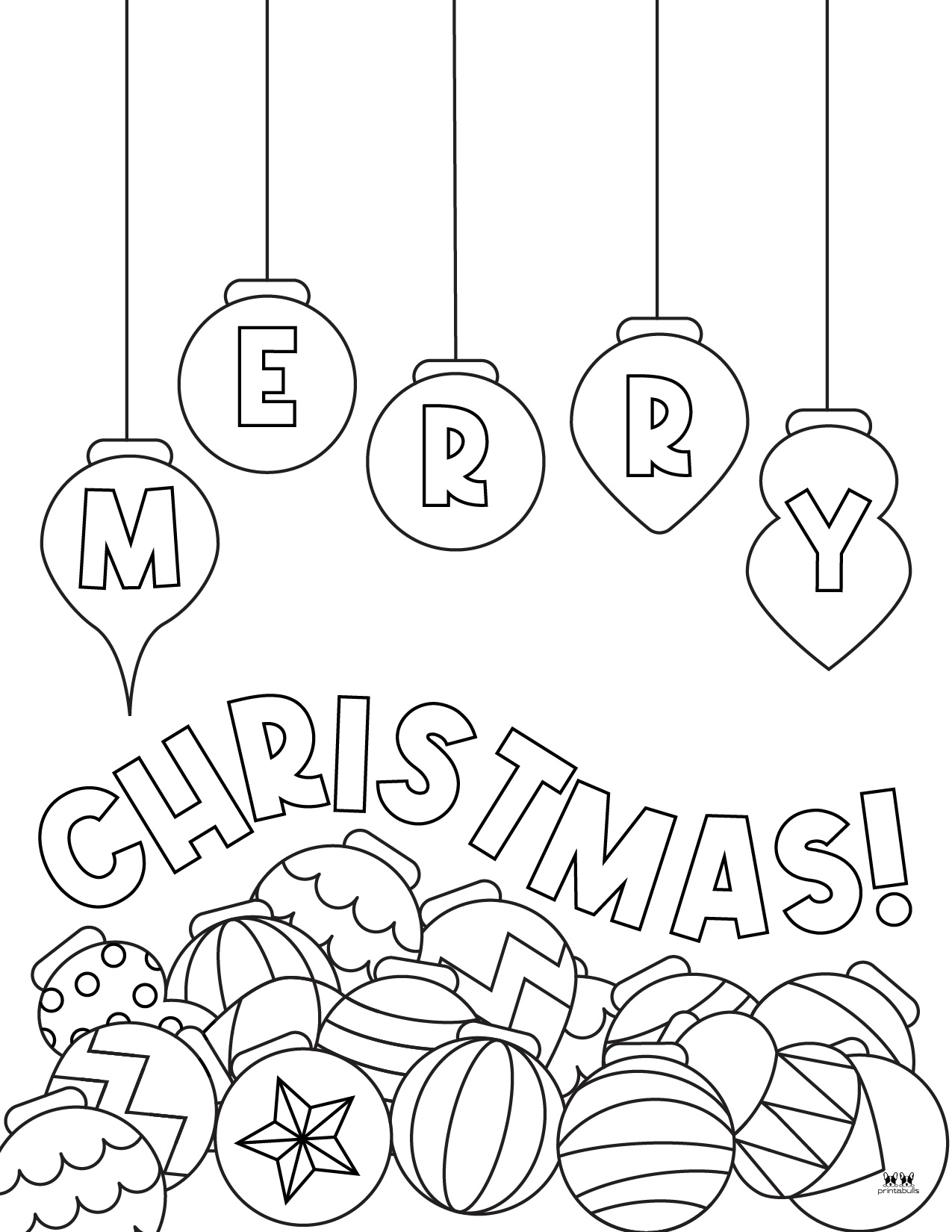 Merry Christmas Coloring Pages FREE Printables Printabulls