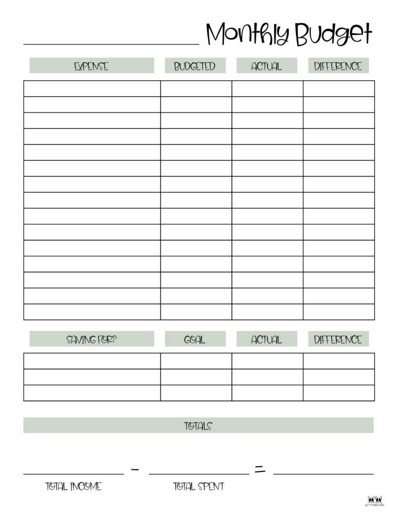 Monthly Budget Planners 20 FREE Printables Printabulls Worksheets 