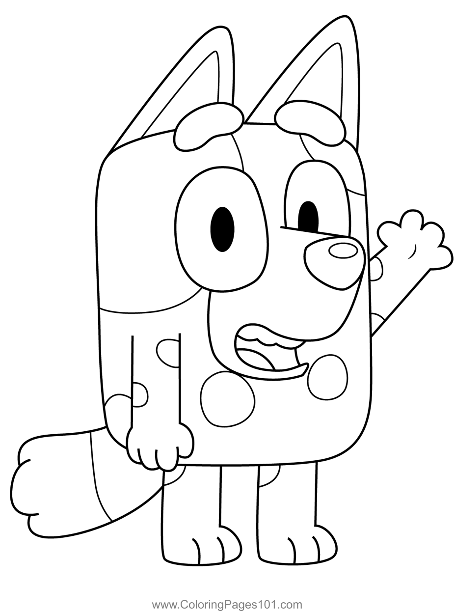 Muffin Heeler Bluey Coloring Page Disney Coloring Pages Printables 