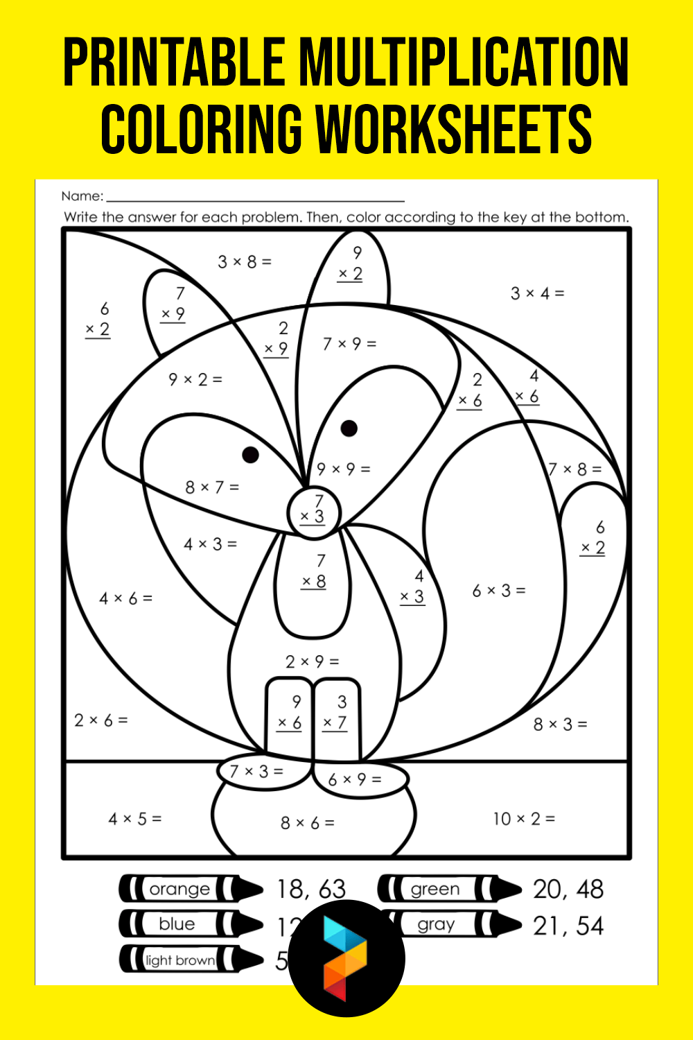 Multiplication Coloring Sheets Printable Printable Calendars AT A GLANCE