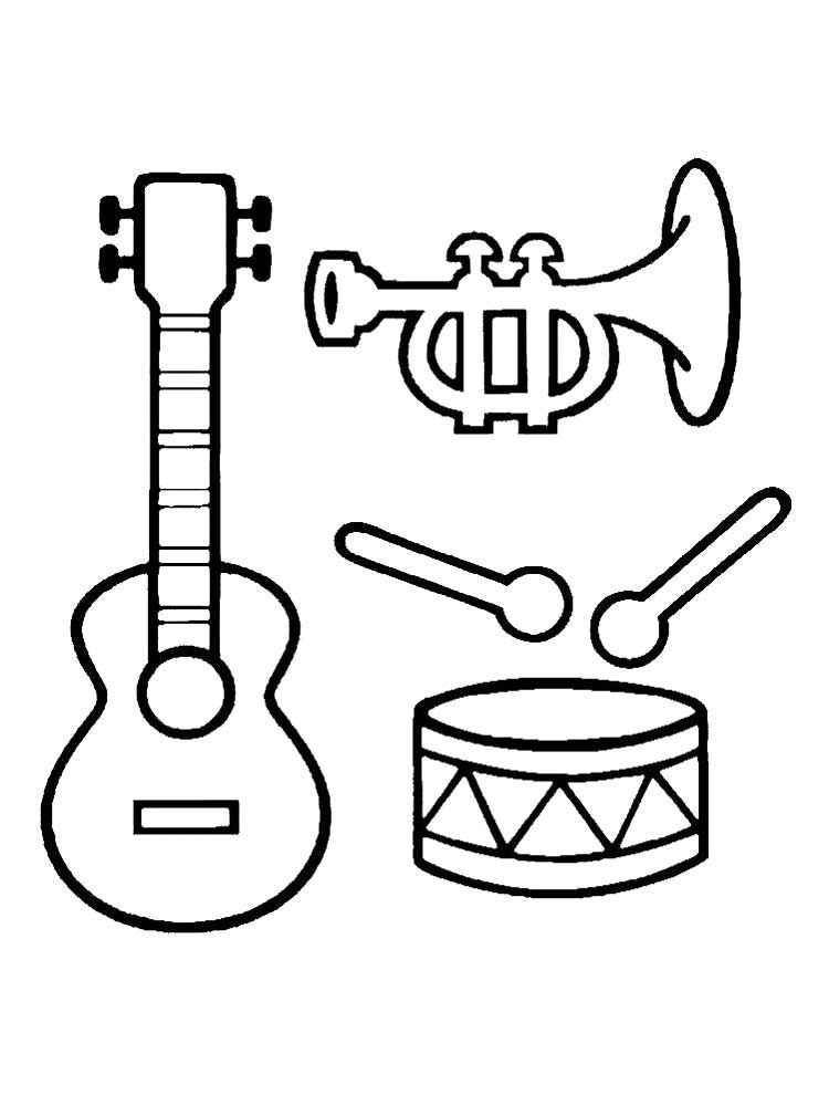 Musical Instrument Coloring Pages Download And Print Musical