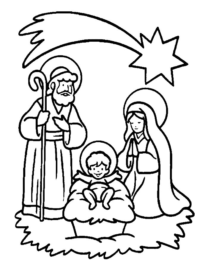 Nativity Color Sheet Coloring Page Free Printable PDF 