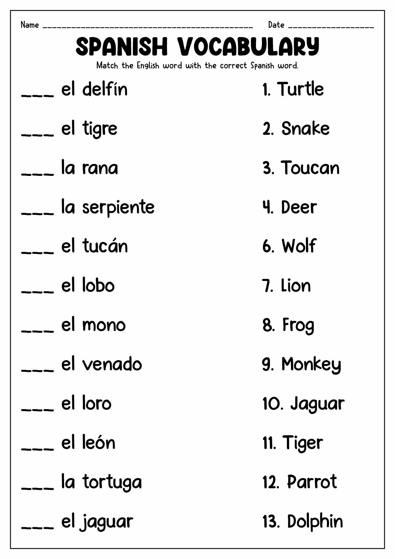 Noun Adjective Agreement Spanish Worksheet Answers