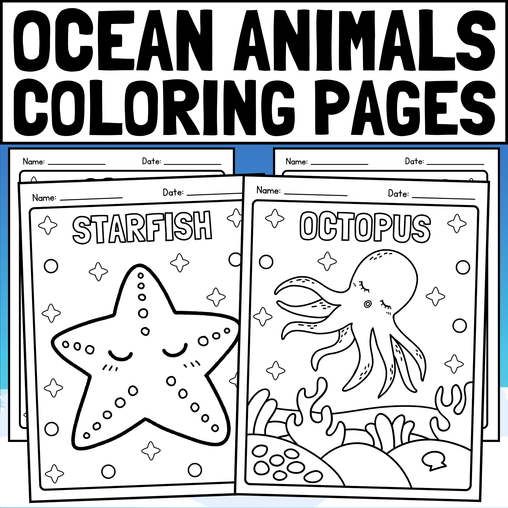 Ocean Animals Coloring Pages Ocean Coloring Sheets Ocean Coloring 