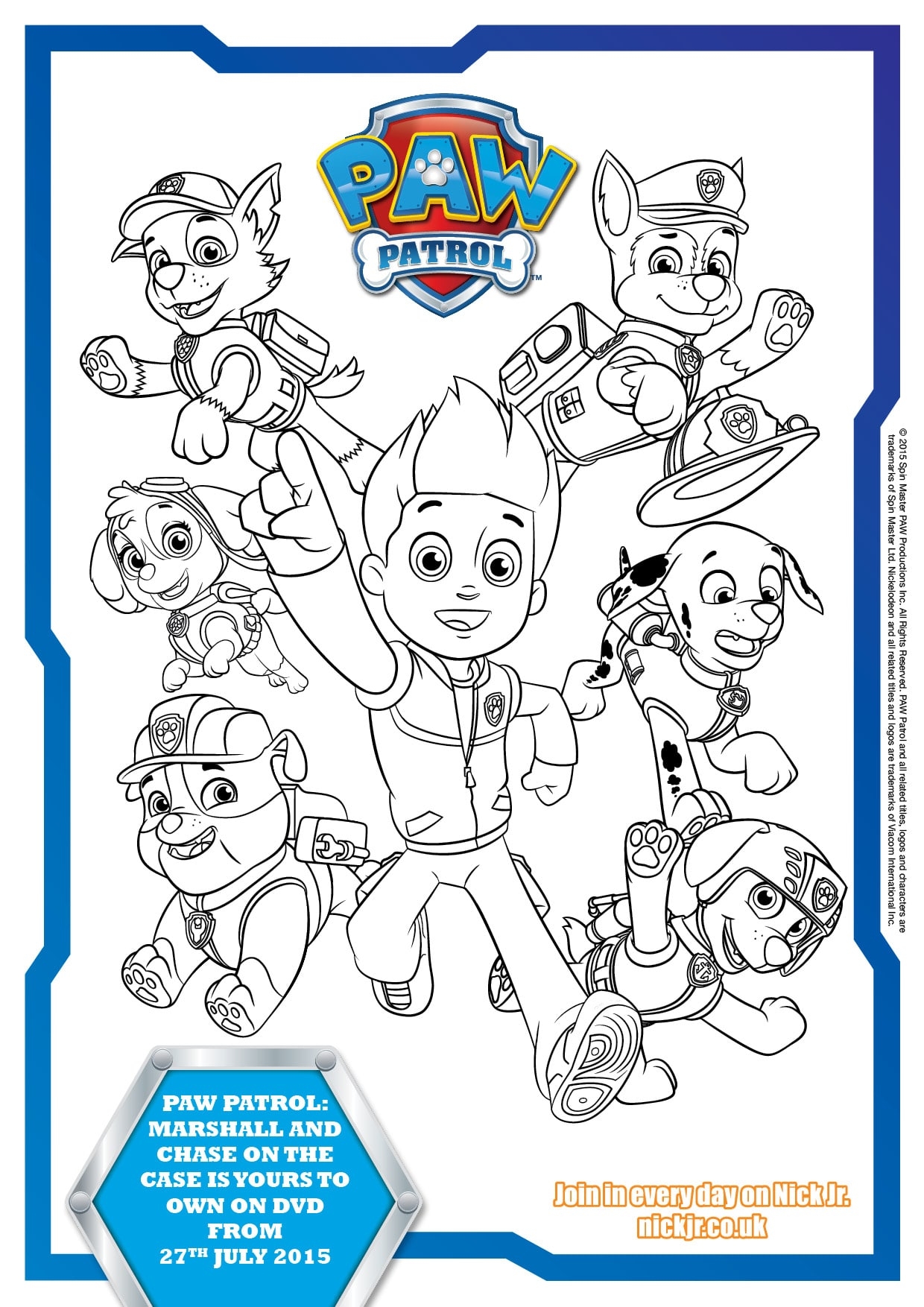 Paw Patrol Coloring Sheets Printable