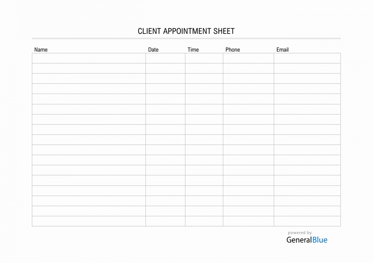 Pdf Free Printable Appointment Sheets FREE Printable HQ