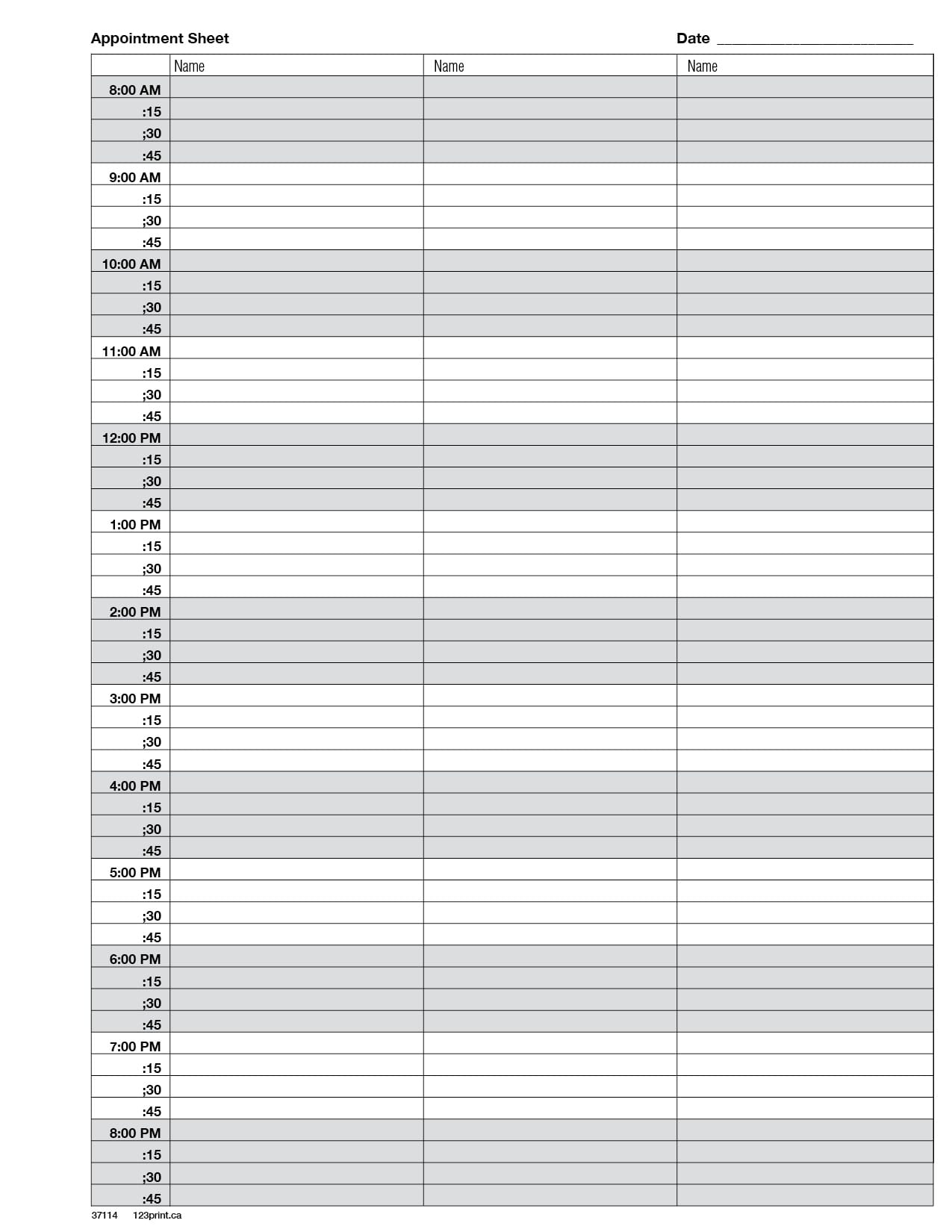 Pdf Free Printable Appointment Sheets Printable Calendar