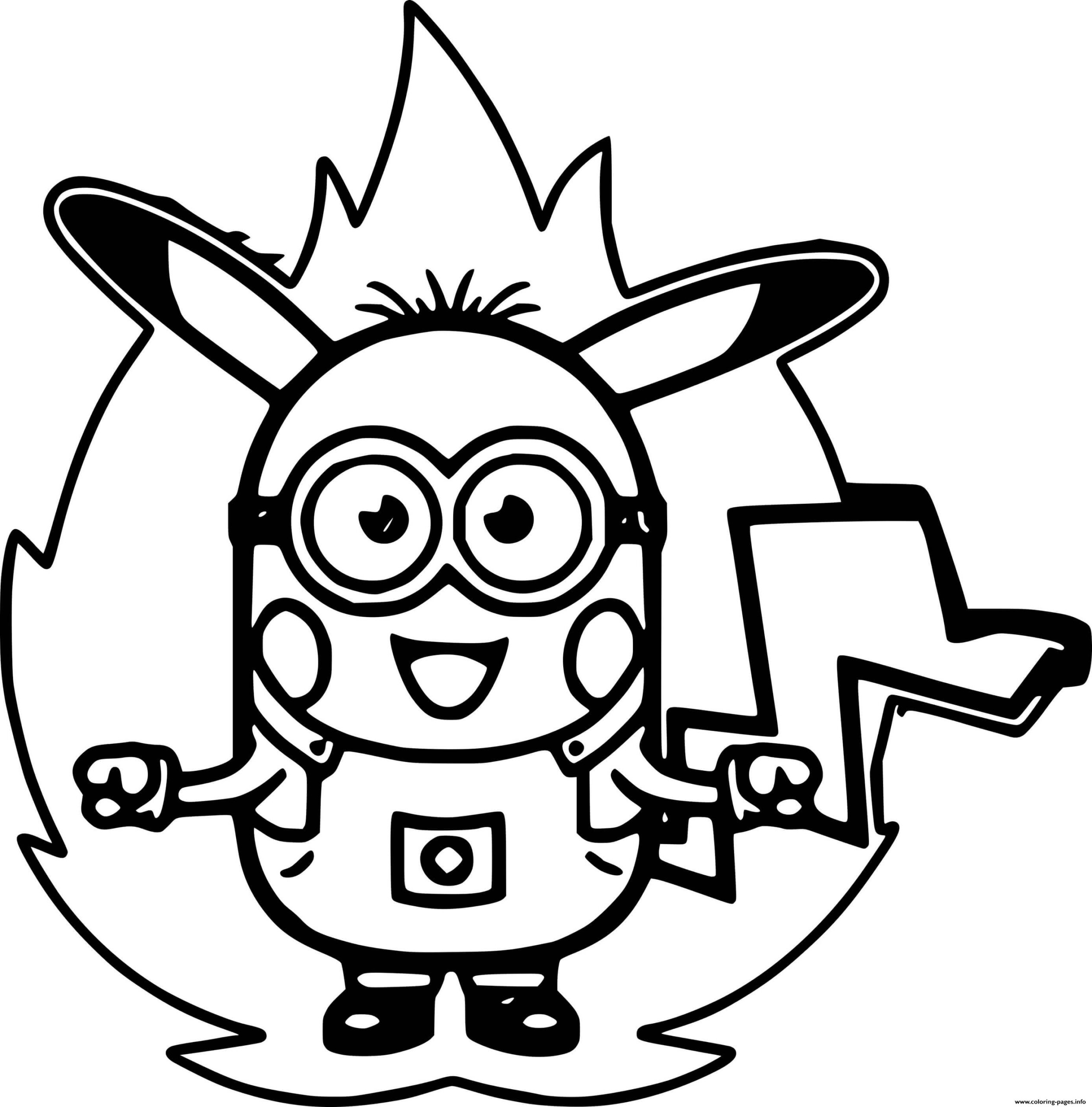 Pikachu Minion Coloring Page Printable