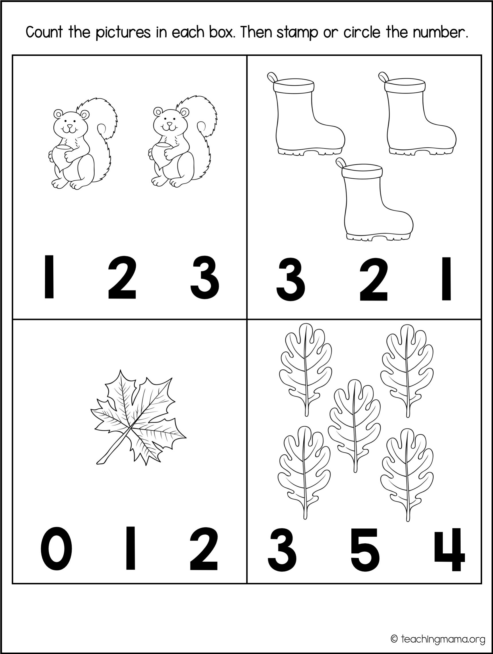Pre K Activity Sheets