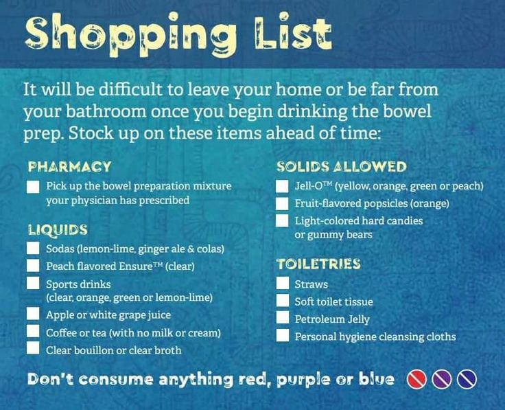 Printable 1 Week Colonoscopy Diet Sheet Educational Printable Activities