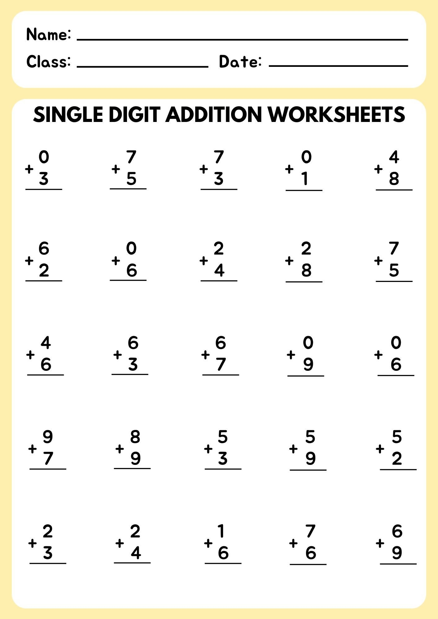 Printable Addition Worksheets 4 Sheets Kids Math Easy Vrogue co