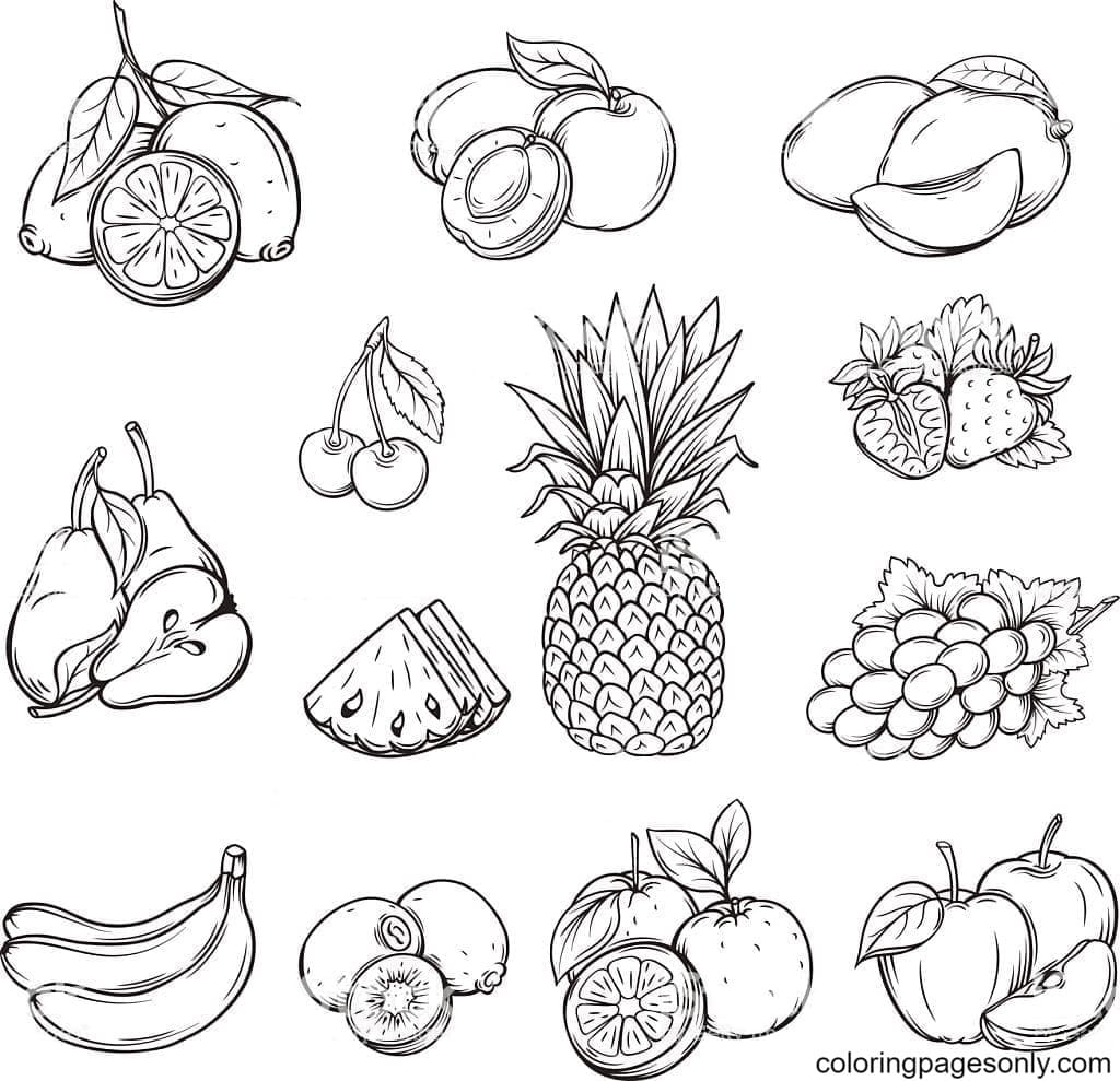Printable Adult Coloring Pages Fruit