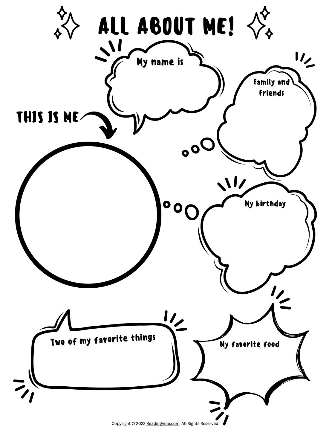 Printable All About Me Worksheet