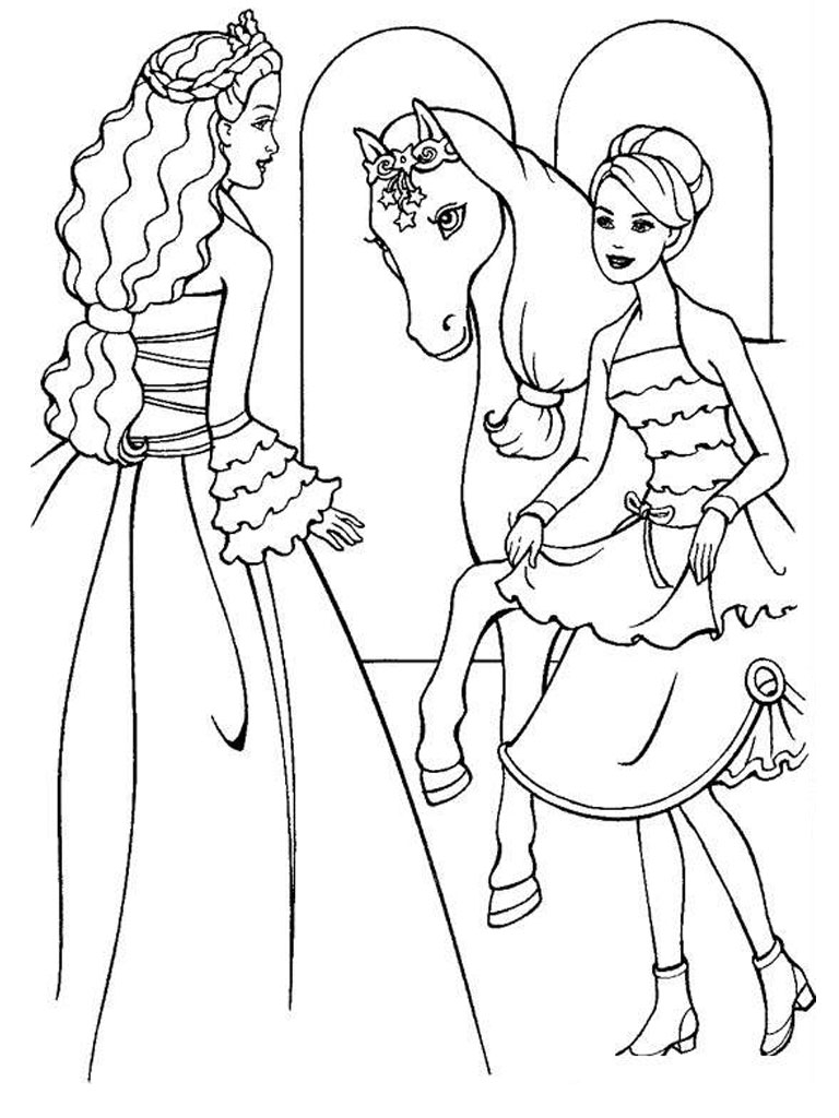 Printable Barbie Coloring Sheets For Kids
