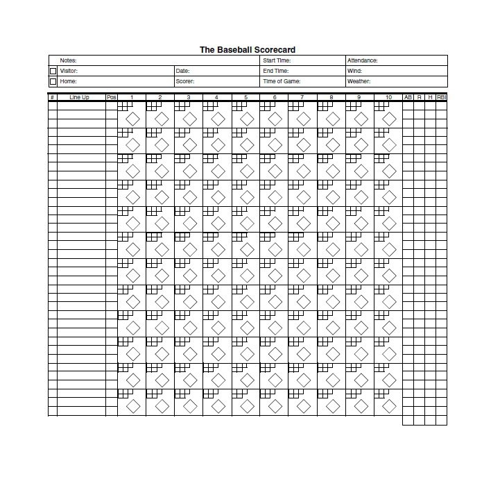 Printable Baseball Scorebook Room Surf