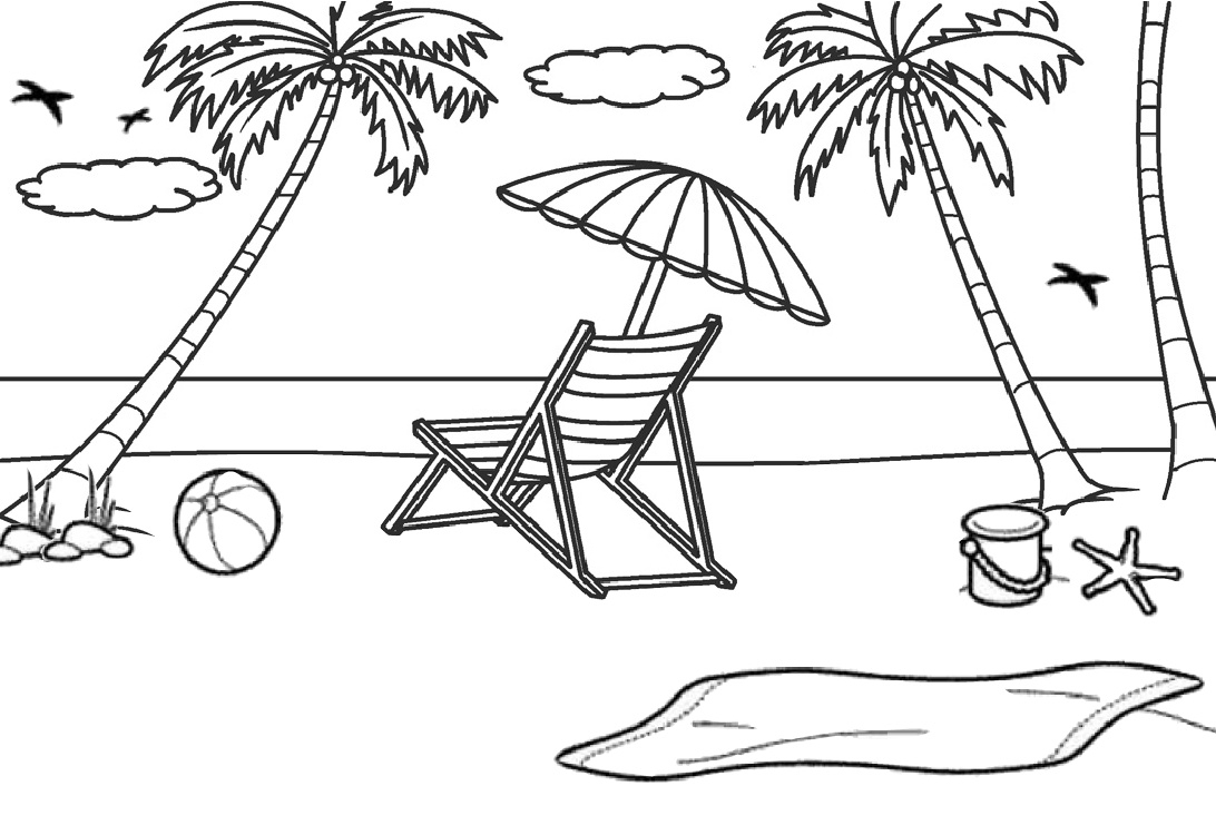 Printable Beach Coloring Pages