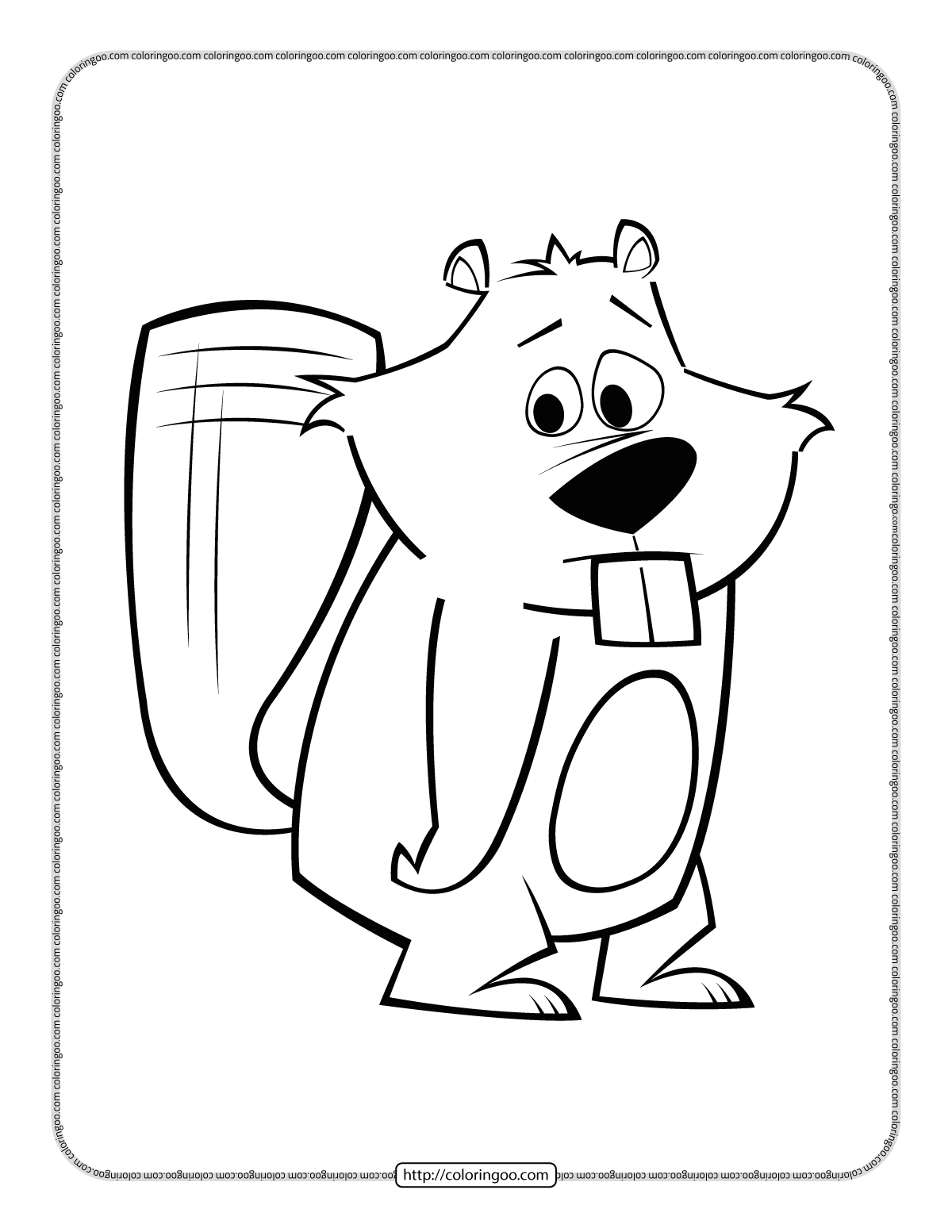 Printable Beaver Coloring Sheet