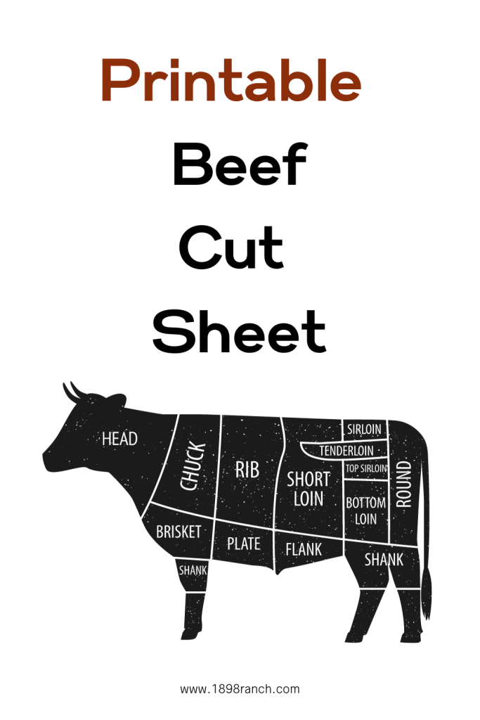 Printable Beef Cut Sheet Free Sheet Or Make Your Own