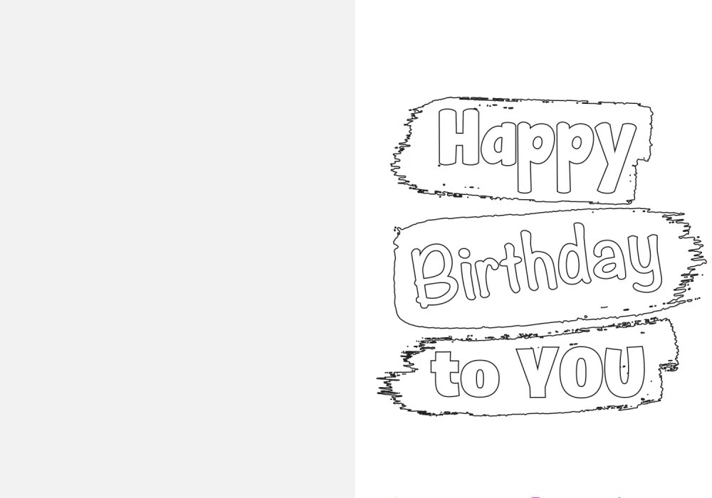 Printable Birthday Card Coloring Printable Calendars AT A GLANCE