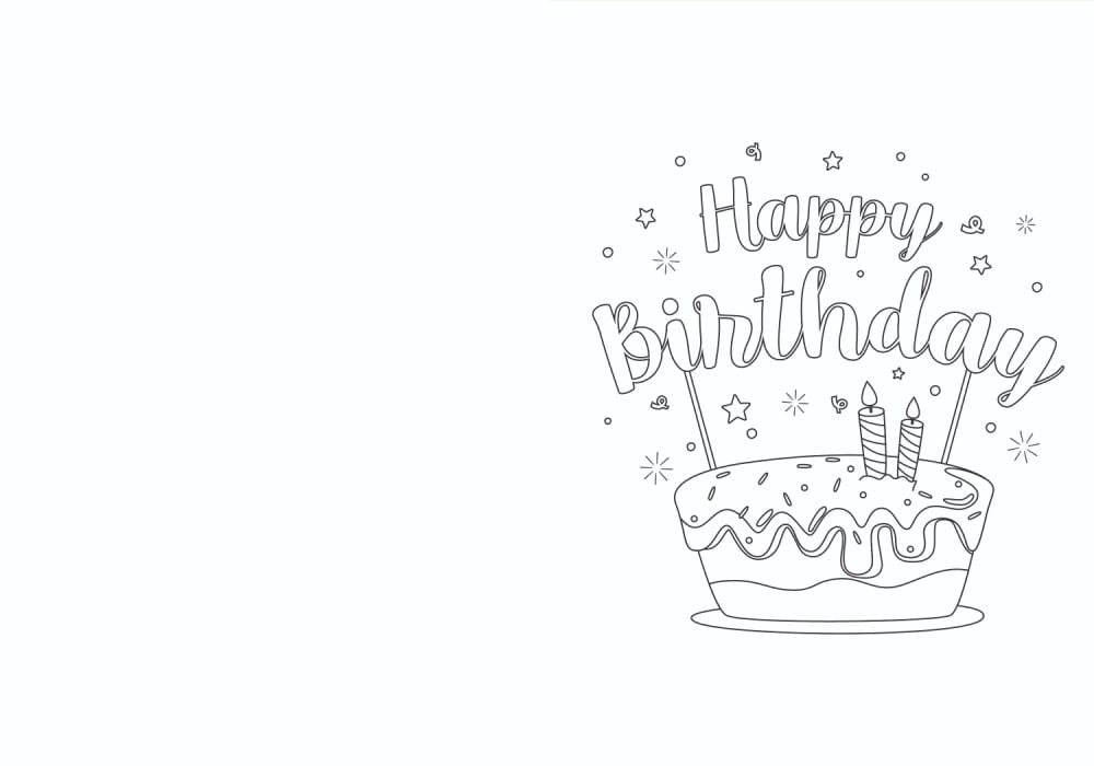 Printable Birthday Card Coloring