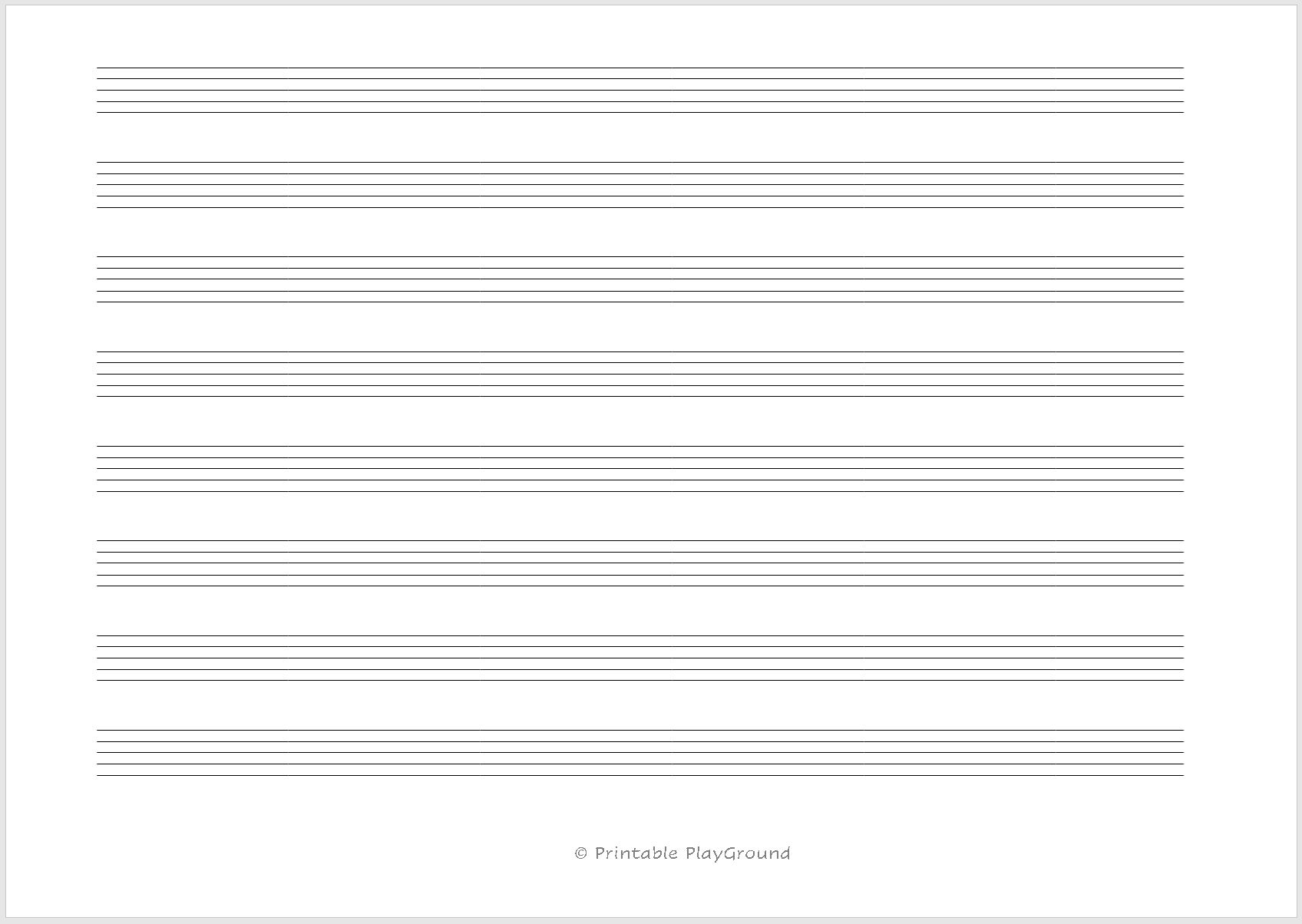 Printable Blank Music Sheets Landscape A4 Letter Size Bundle