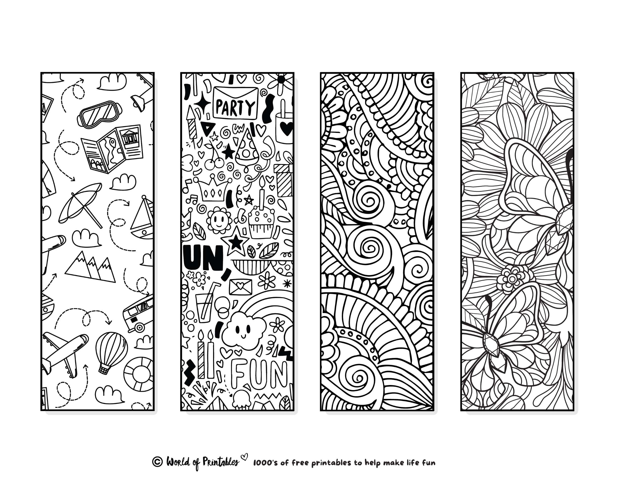 Printable Bookmarks Color