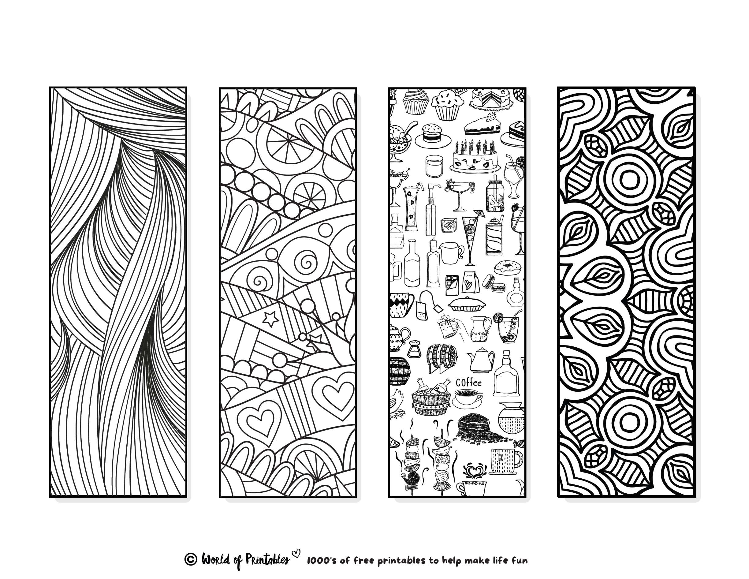 Printable Bookmarks To Color 120 For Adults Kids World Of Printables