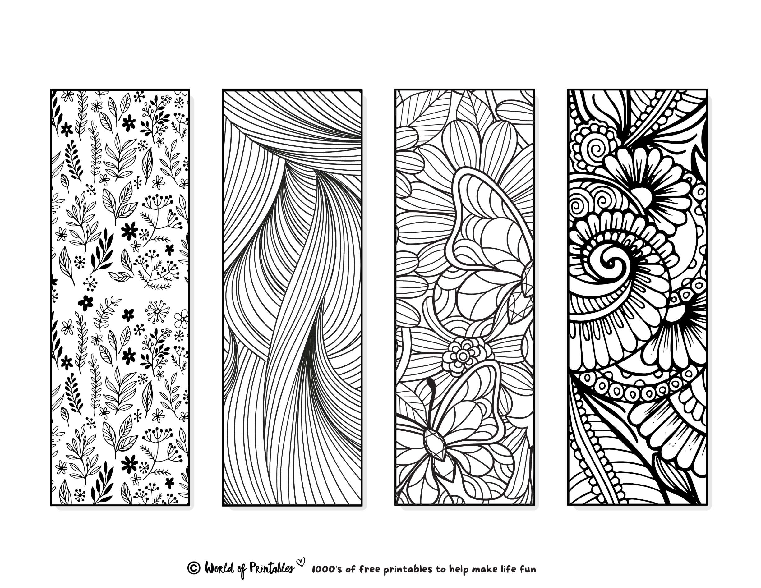 Printable Bookmarks To Color 120 For Adults Kids World Of Printables