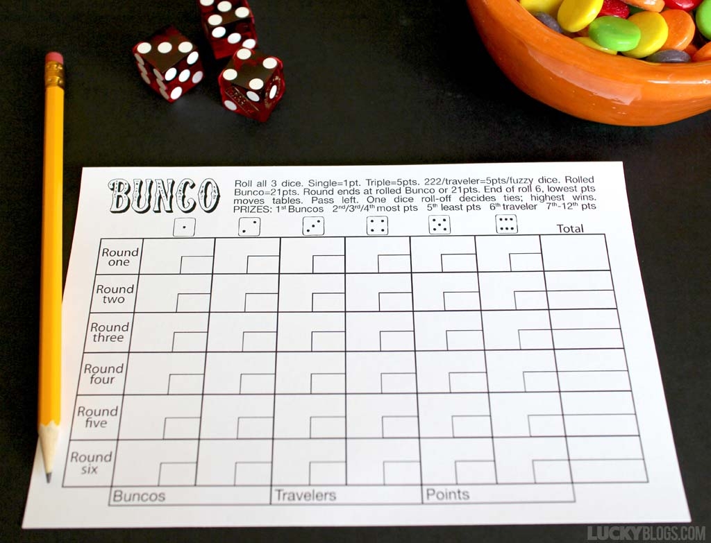 Printable Bunco Score Sheets Pdf Infoupdate