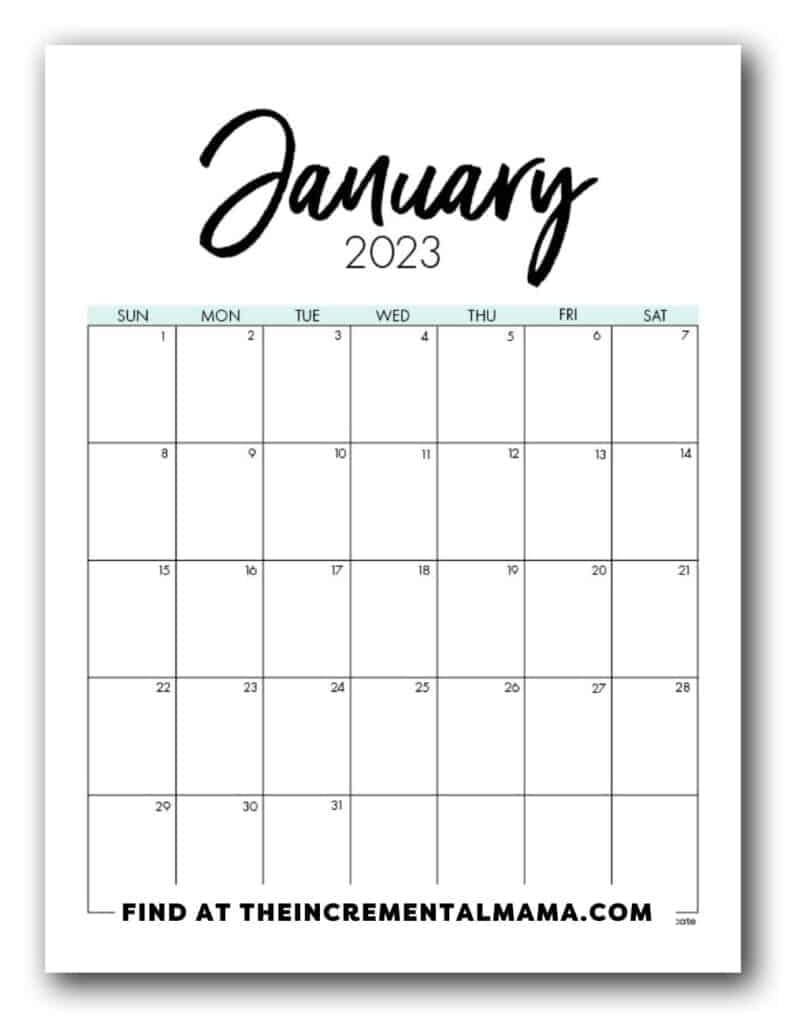 Printable Calendar Sheets 2023 Printable Lab